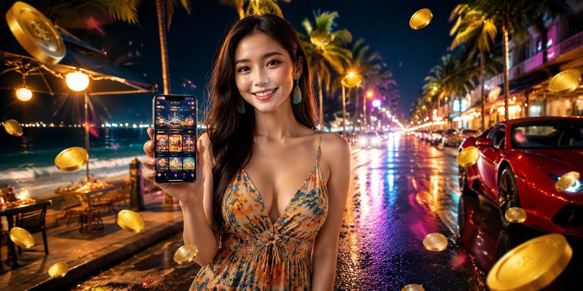 Người chơi tại bãi biển Mũi Né sử dụng điện thoại tham gia casino di động